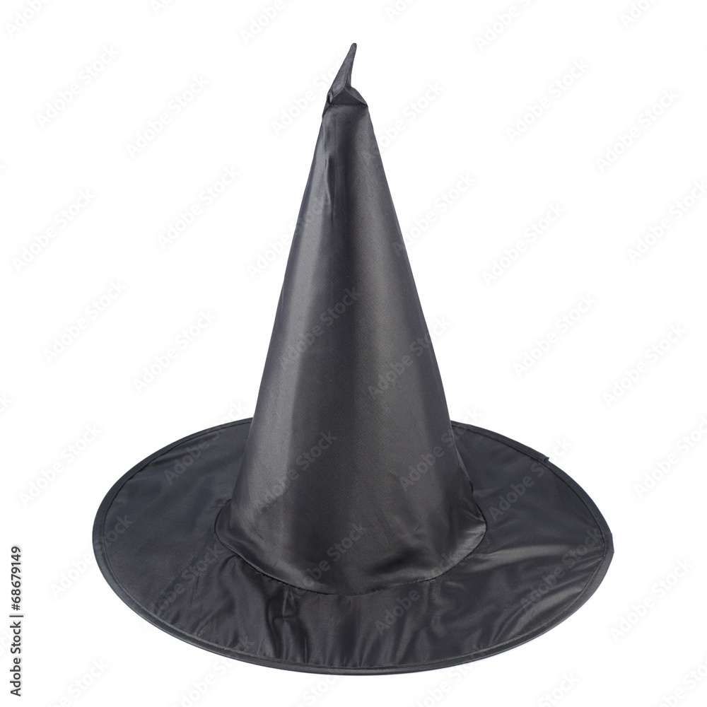 Fototapeta premium Black pointed cone shaped hat