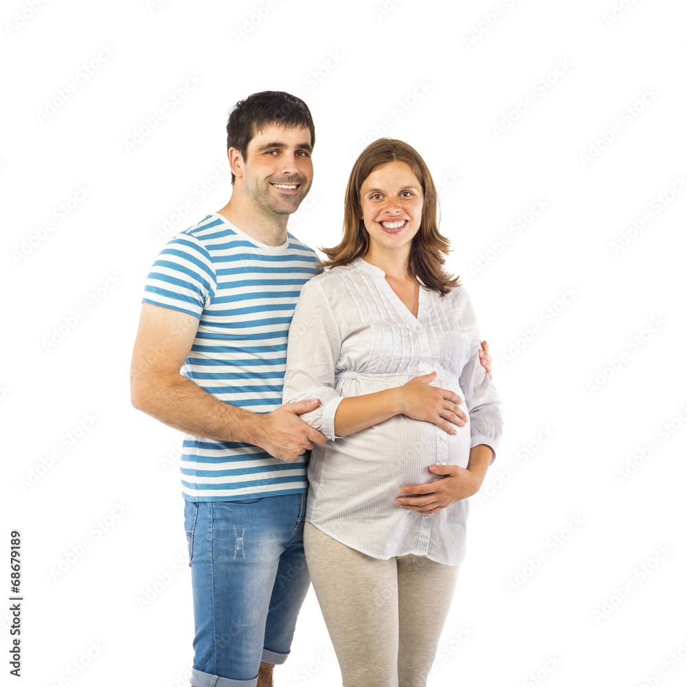 Pregnant couple in studio Pregnant couple in studio