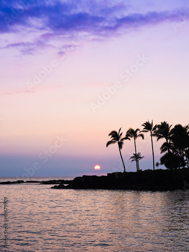 ハワイ島の夕日