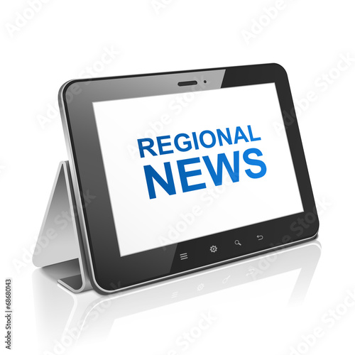 tablet computer with text regional news