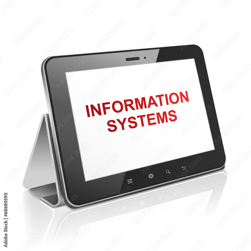 tablet computer with text information systems on display