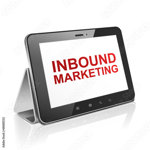 tablet computer with text inbound marketing on display