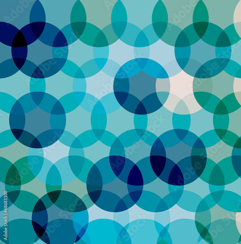 Blue abstract background with circles, vector illustration
