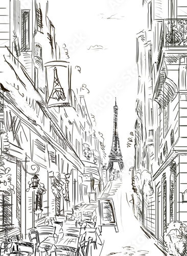 Street in paris - illustration #68683367