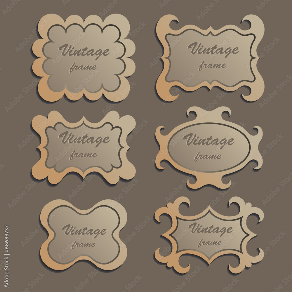 Set of vintage vector frames for you design.