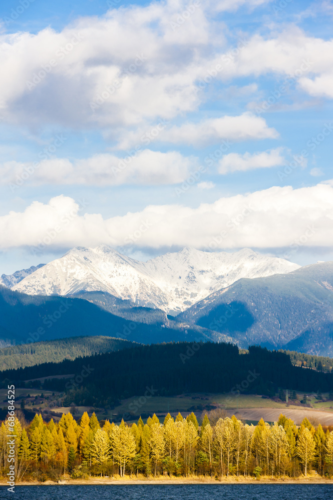 Liptovska Mara with Western Tatras at background, Slovakia
