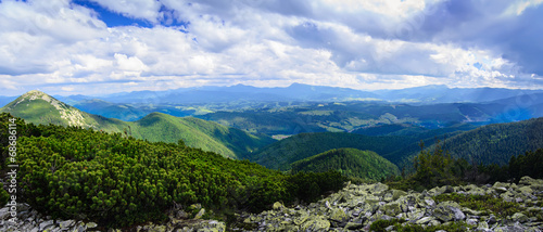Carpathian mountain landscape panorama © Roxana