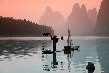 Leinwandbilder Guilin Kormoranfischer in Yangshuo China  © konstantant