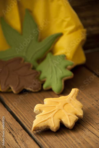 Autumn Background with Cookies photo