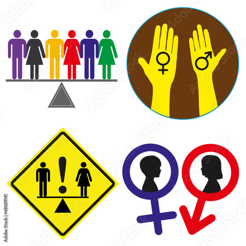 Set of Equal Rights Concept Signs