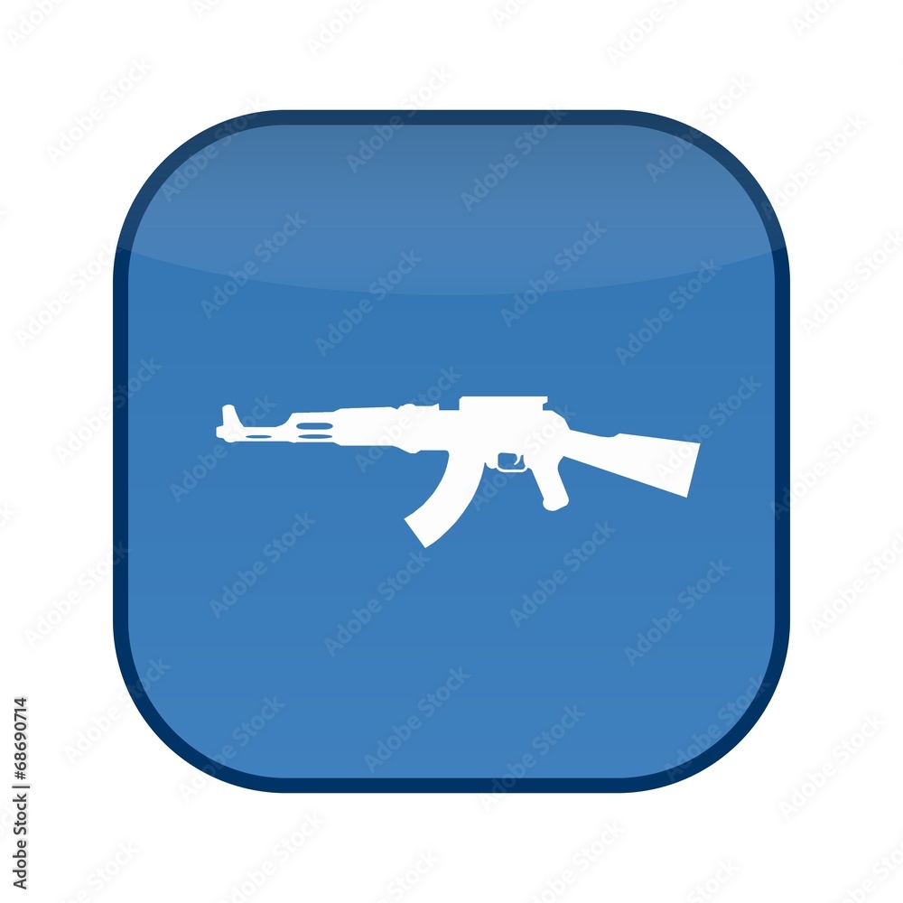 Fusil d'assaut sur un bouton Fusil d'assaut sur un bouton