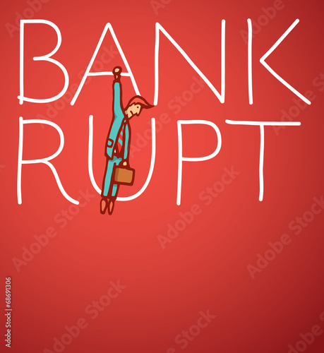 Businessman about to fall into bankrupt