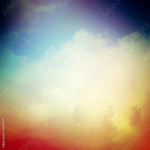Sky and clouds with smooth and blurry colorful background