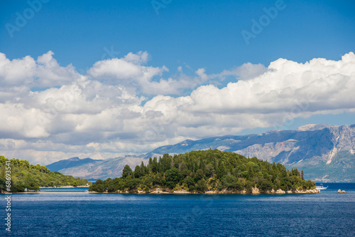 Canvas Print The Skorpios island in Nidri Lefkada