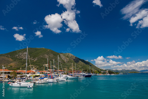 Harbor of Nidri on Lefkas Greece
