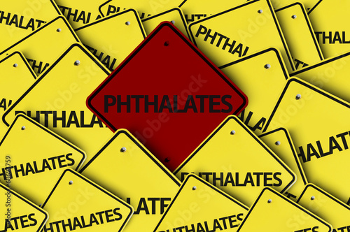 Bild auf Leinwand Phthalates written on multiple road sign