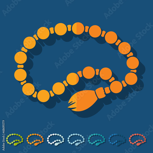 Flat design: rosary