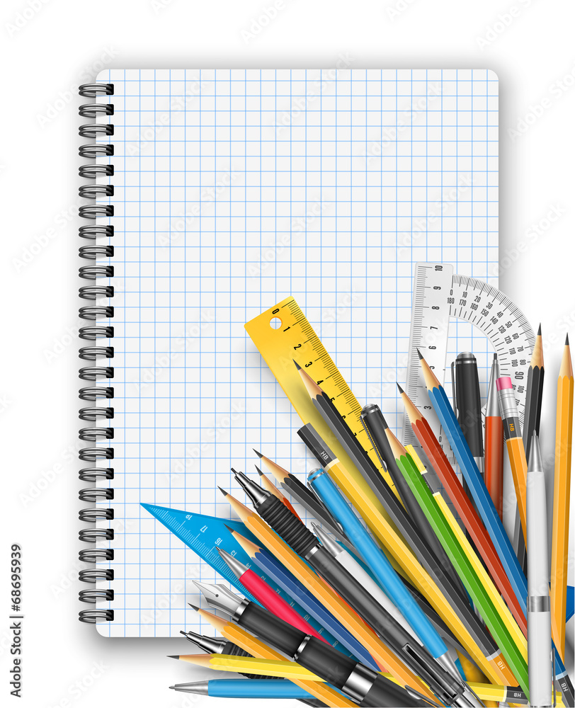Notepad and pens Notepad and pens