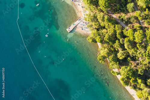 aerial view of croatia coast line