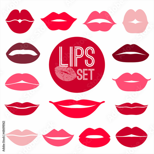 Lips set. design element.