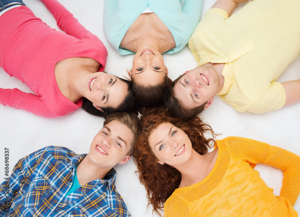 group of smiling teenagers