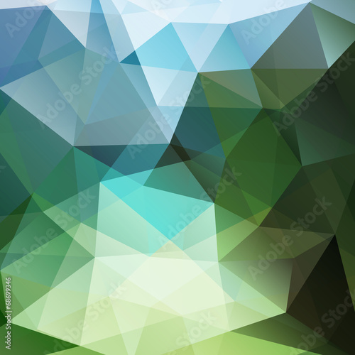 Geometric green and blue background