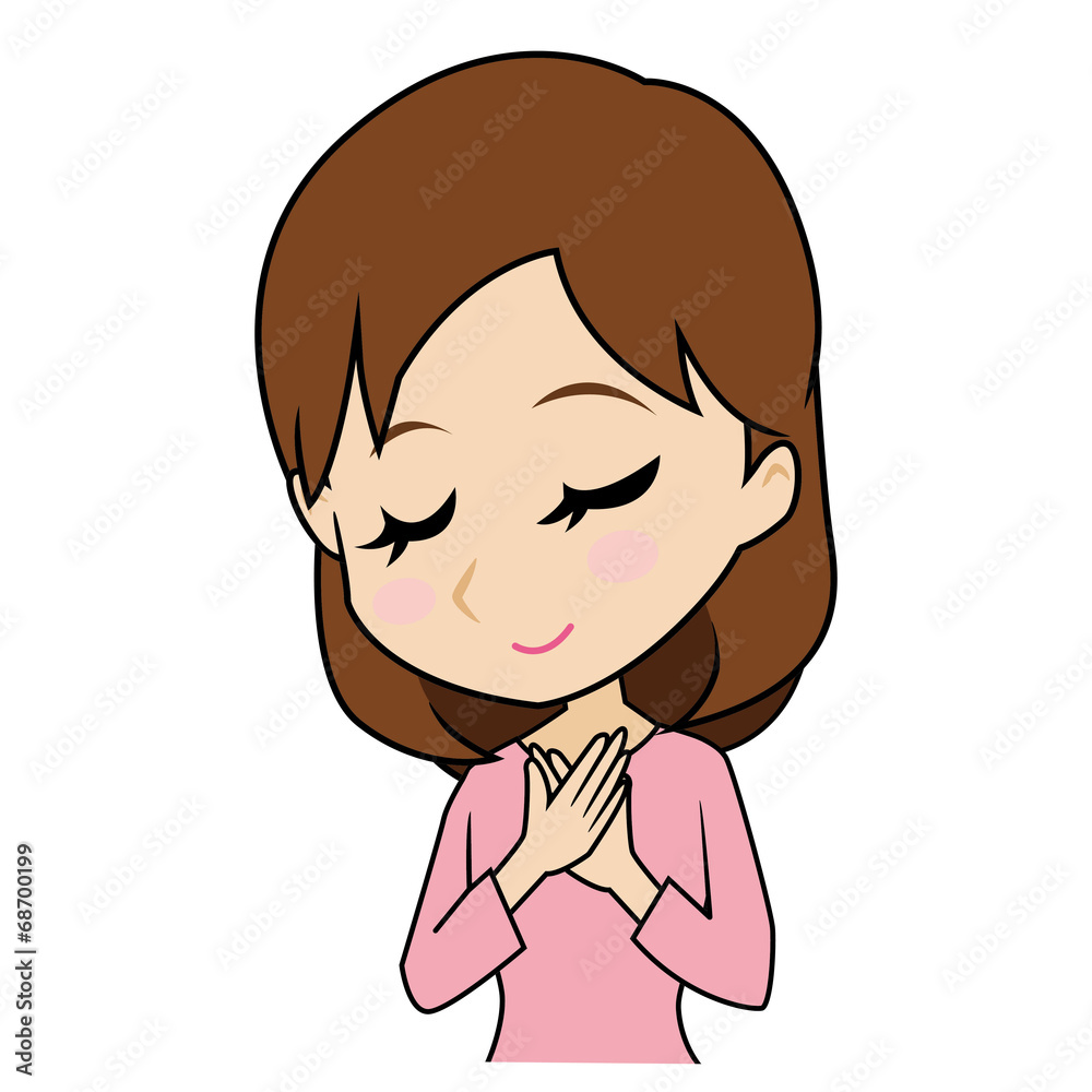安心する若い女性 安心する若い女性