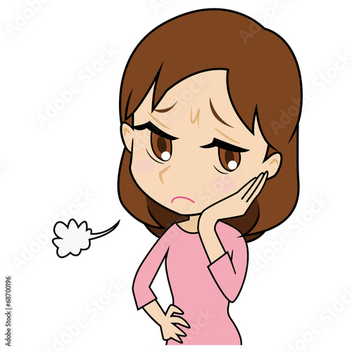うんざりする若い女性