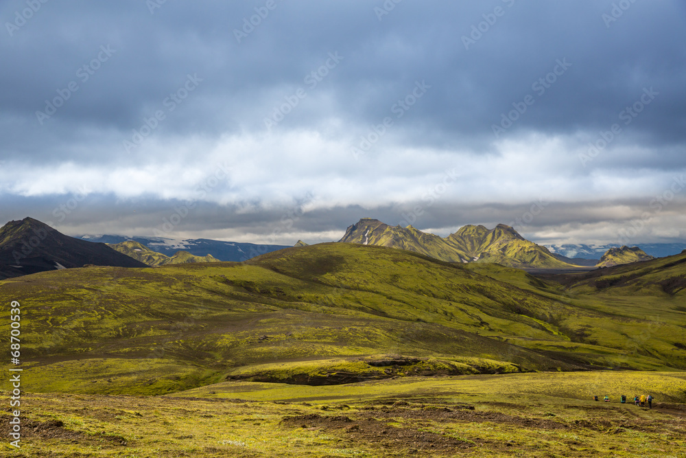 Panorama of Icelandic mountains