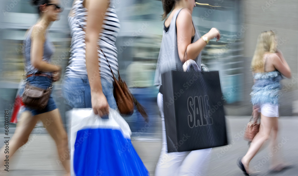 people shopping in the city