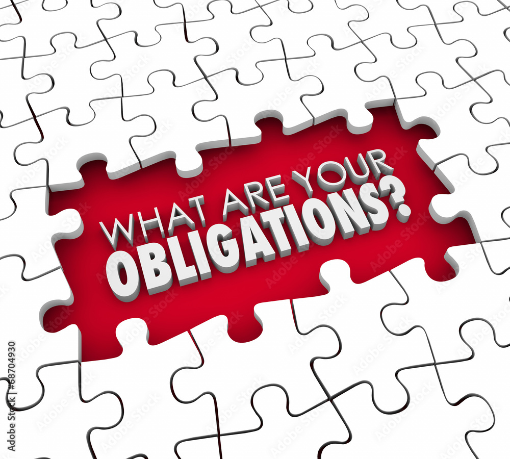 What Are Your Obligations Question Puzzle Pieces Hole What Are Your Obligations Question Puzzle Pieces Hole