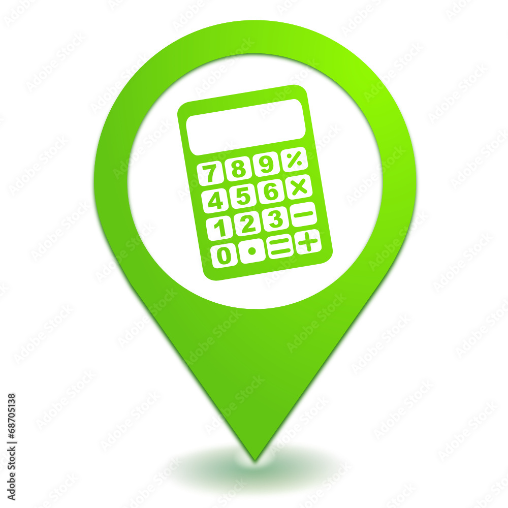calculatrice calculette sur symbole localisation vert Stock Vector | Adobe  Stock