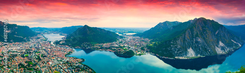 Panorama of the city Lecco.