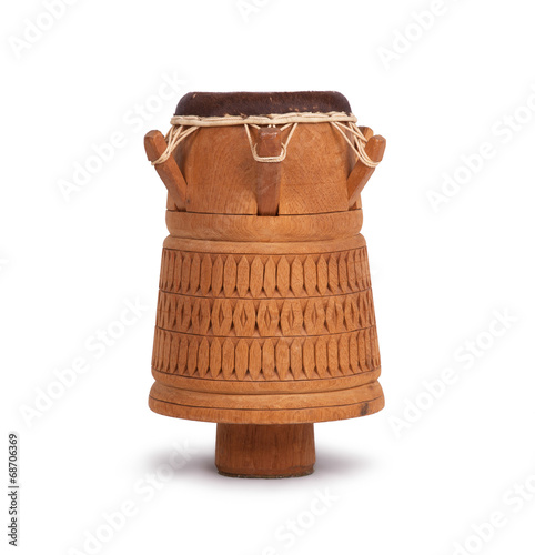 Djembe, Surinam percussion, handmade wooden drum with goat skin photo