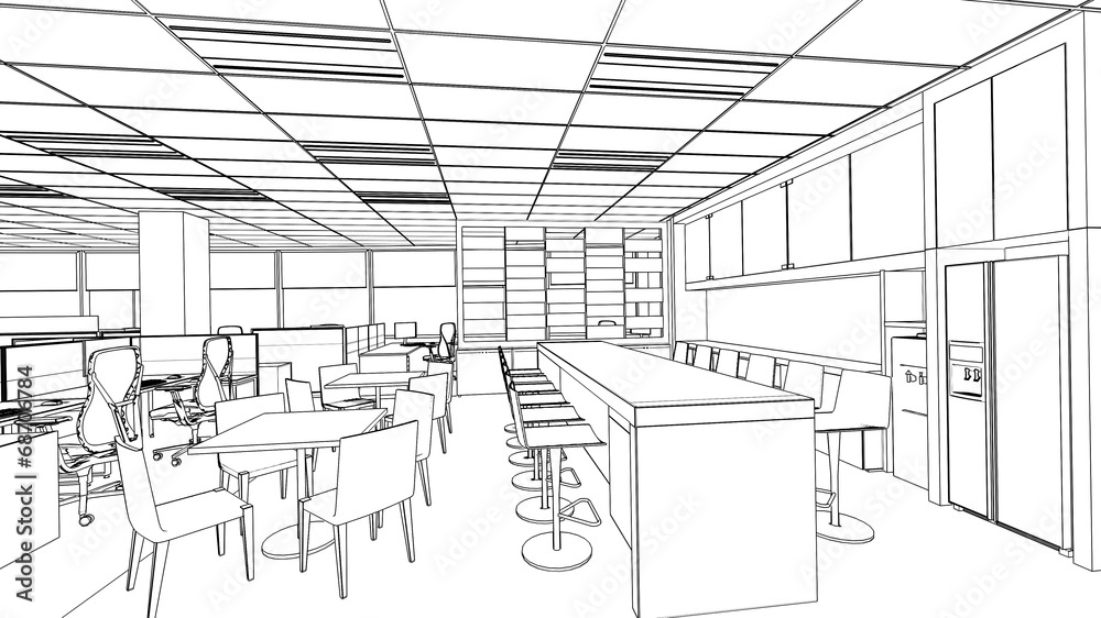 outline sketch of a interior pantry area outline sketch of a interior pantry area