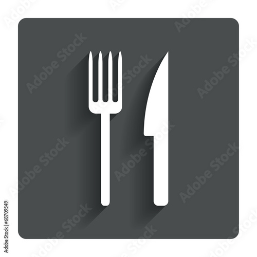 Eat sign icon. Cutlery symbol. Fork and knife.