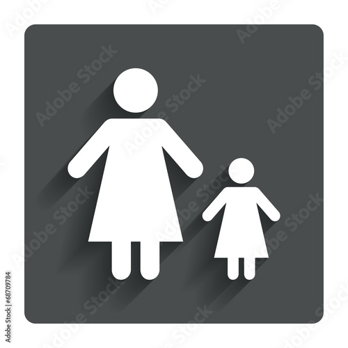One-parent family with one child sign icon.