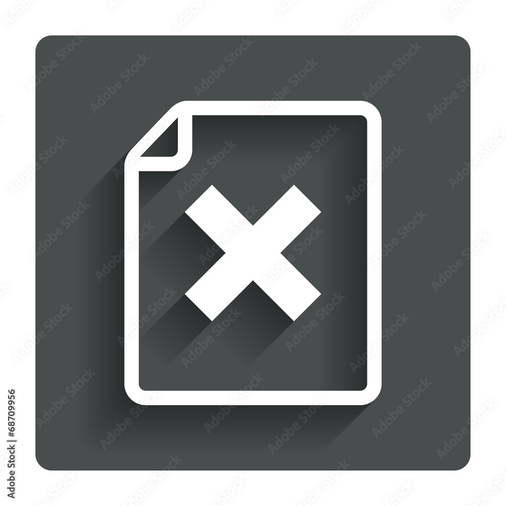 File document stop icon. Delete doc button. File document stop icon. Delete doc button.
