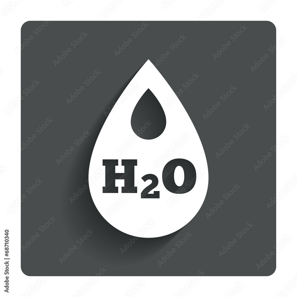 H2O Water drop sign icon. Tear symbol. H2O Water drop sign icon. Tear symbol.