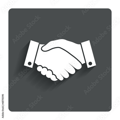 Handshake sign icon. Successful business symbol.