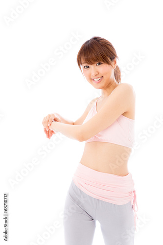 attractive asian woman exercise image © taka
