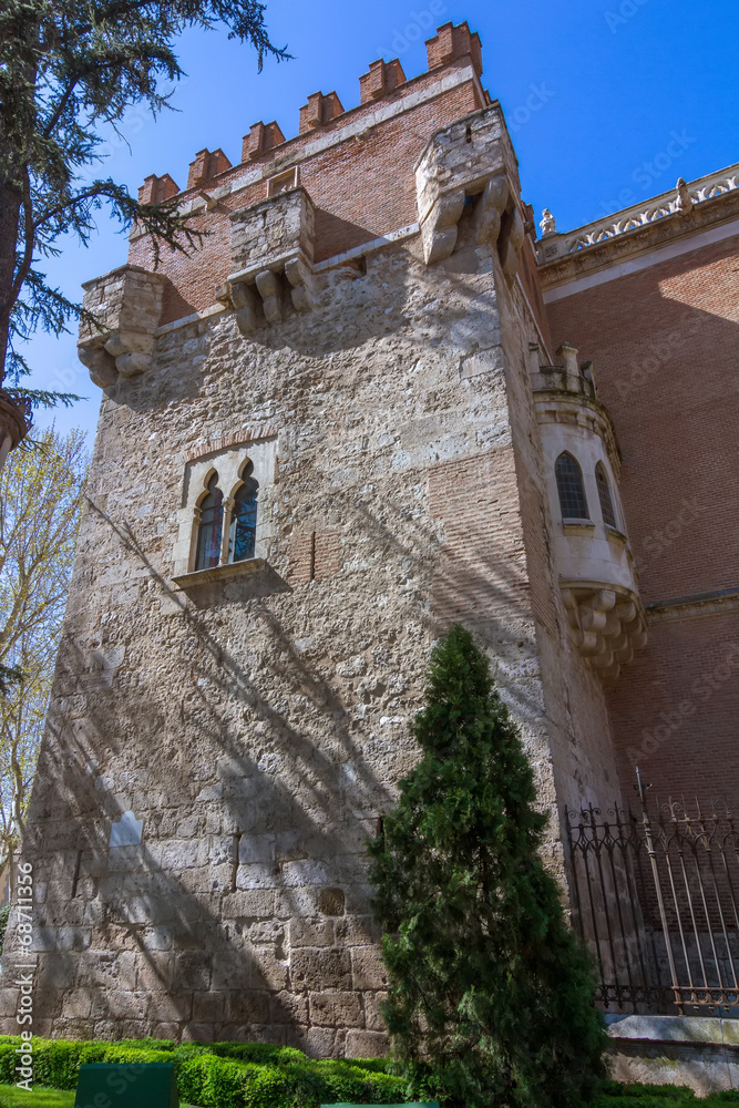 tower with windows Palace of the Archbishop in Alcala de Henares