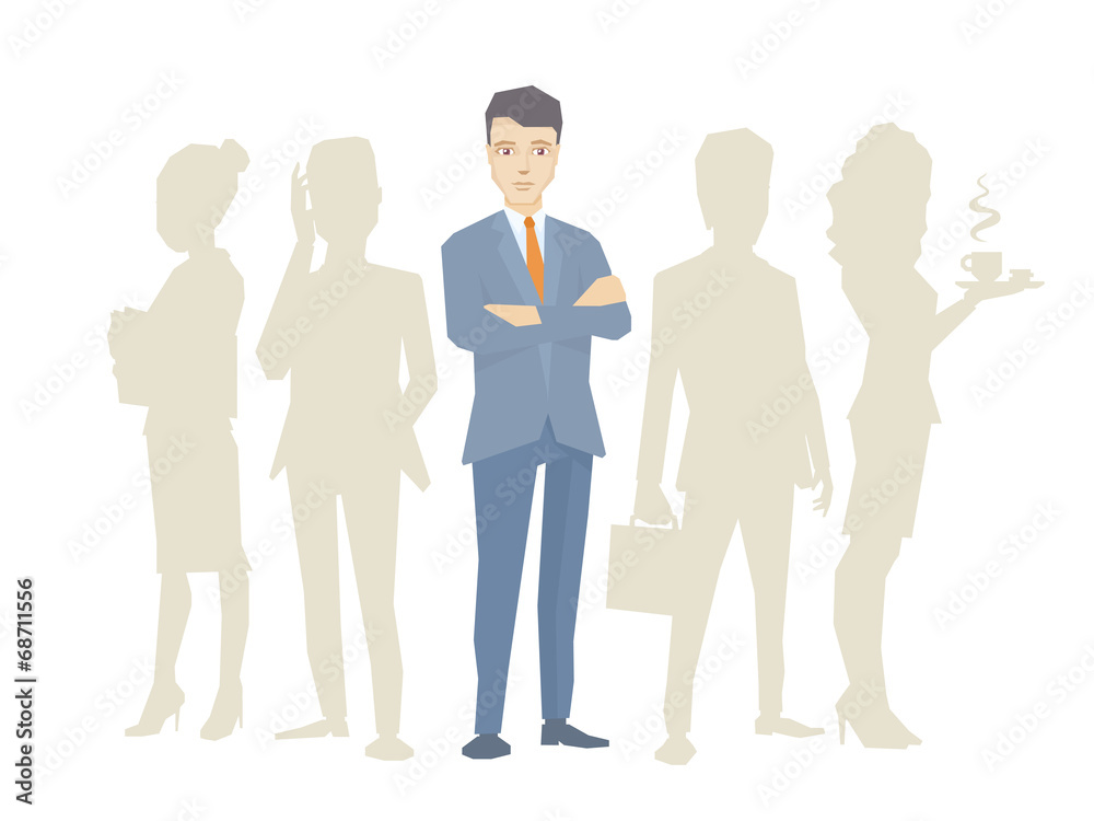 Vector illustration of a portrait of the leader of a businessman Vector illustration of a portrait of the leader of a businessman