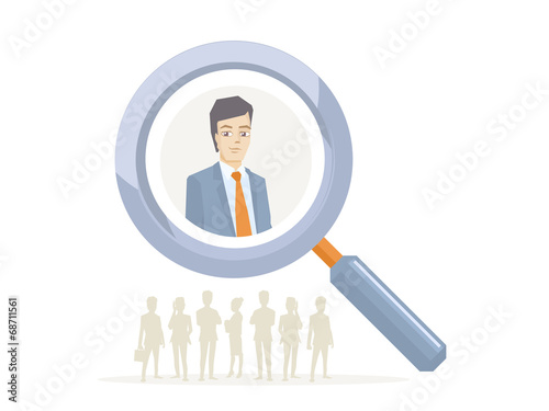 Vector illustration of a portrait of a businessman in a jacket l