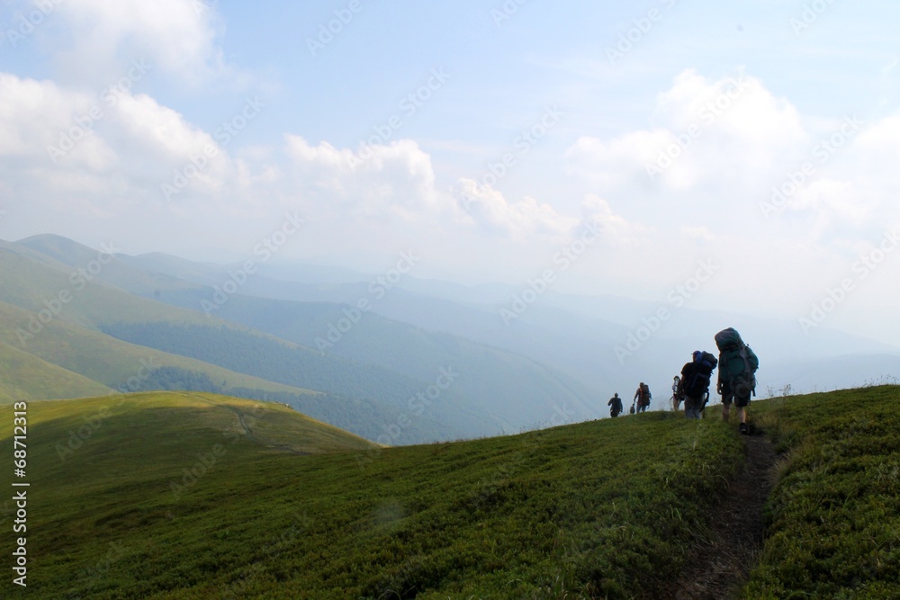 Trekking in the Carpathians mountains