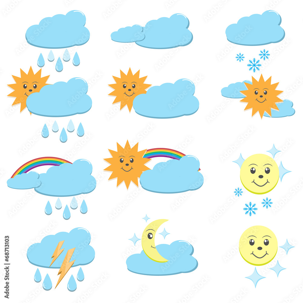 set of weather icons set of weather icons