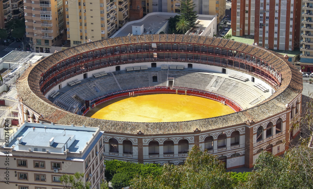 famous bullring in Malaga, Spain