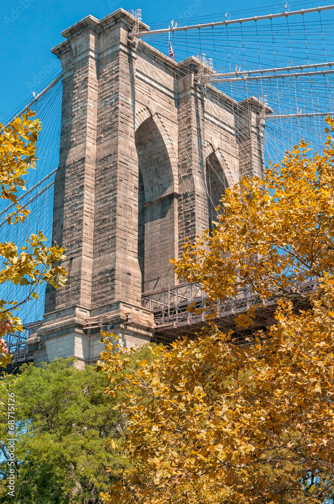 Obraz premium Brooklyn Bridge in autumn