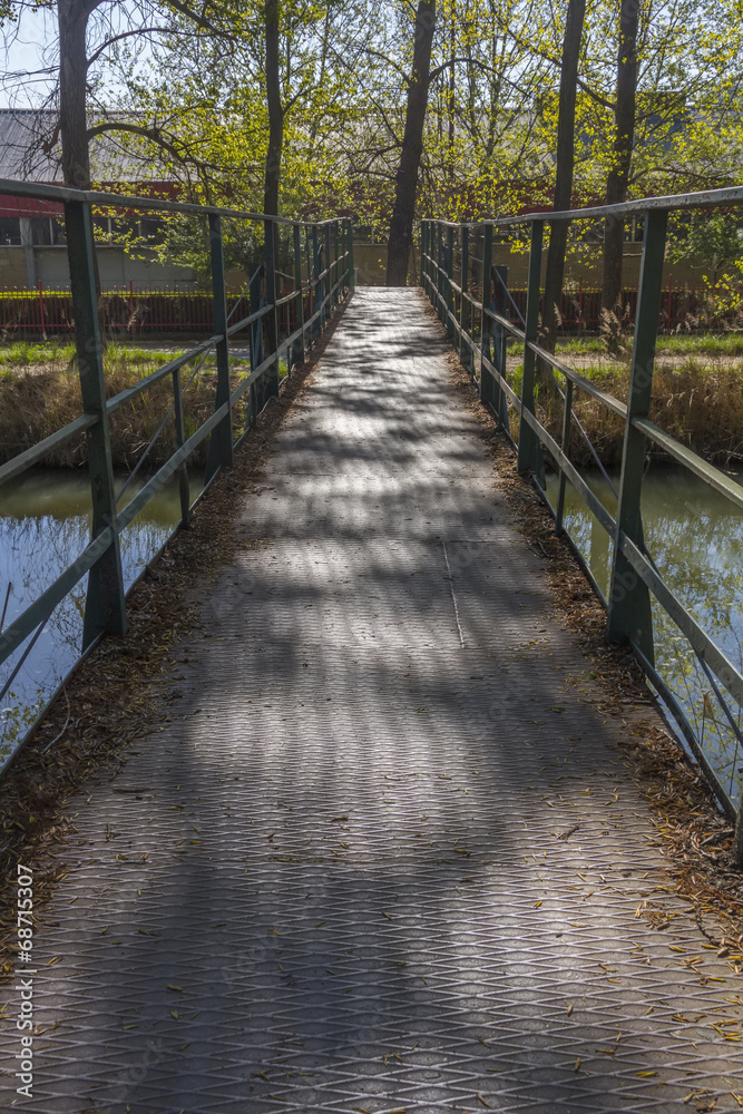 Fototapeta premium old iron bridge in Palencia, Spain