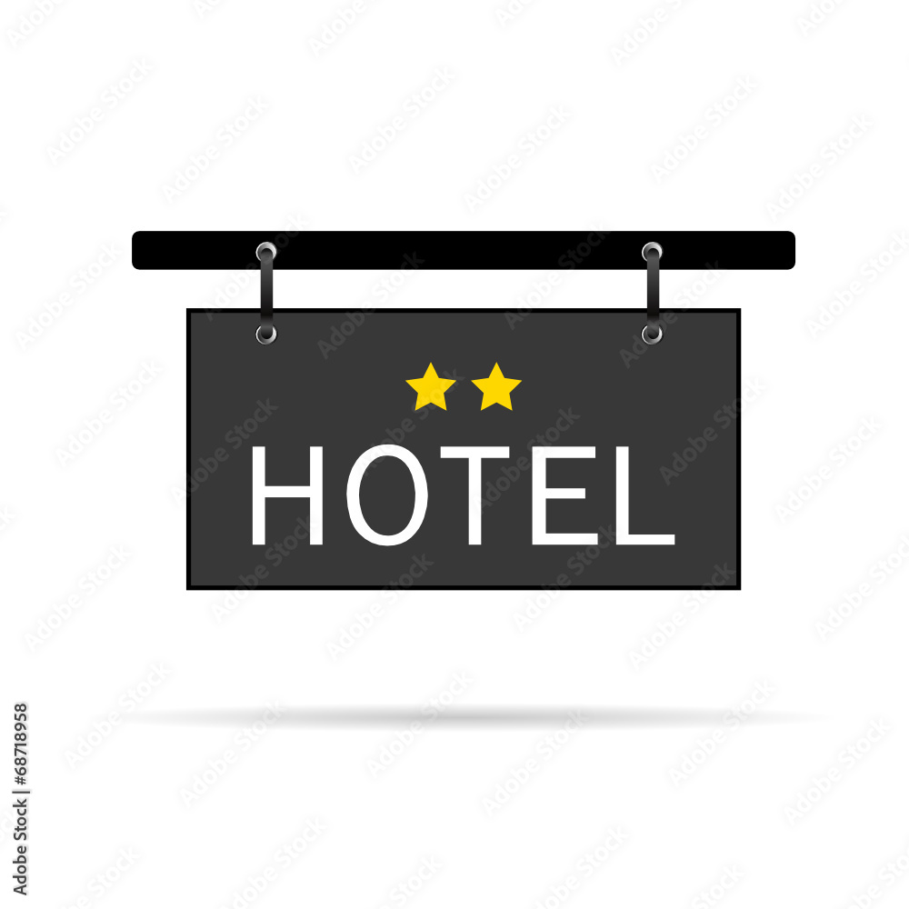 hotel signboard with two star vector illustration hotel signboard with two star vector illustration